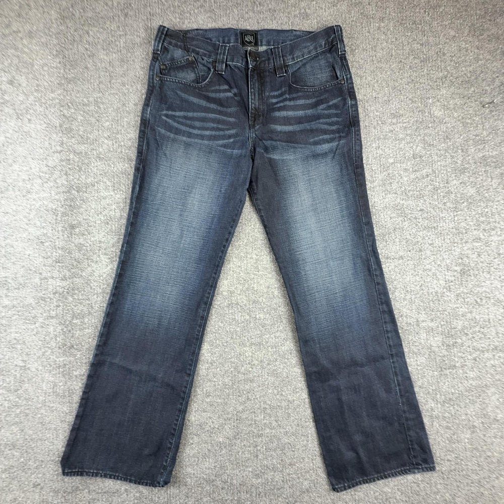 Rock & Republic Blast Jeans Mens 36x32 Blue Straight Leg Medium Wash Denim